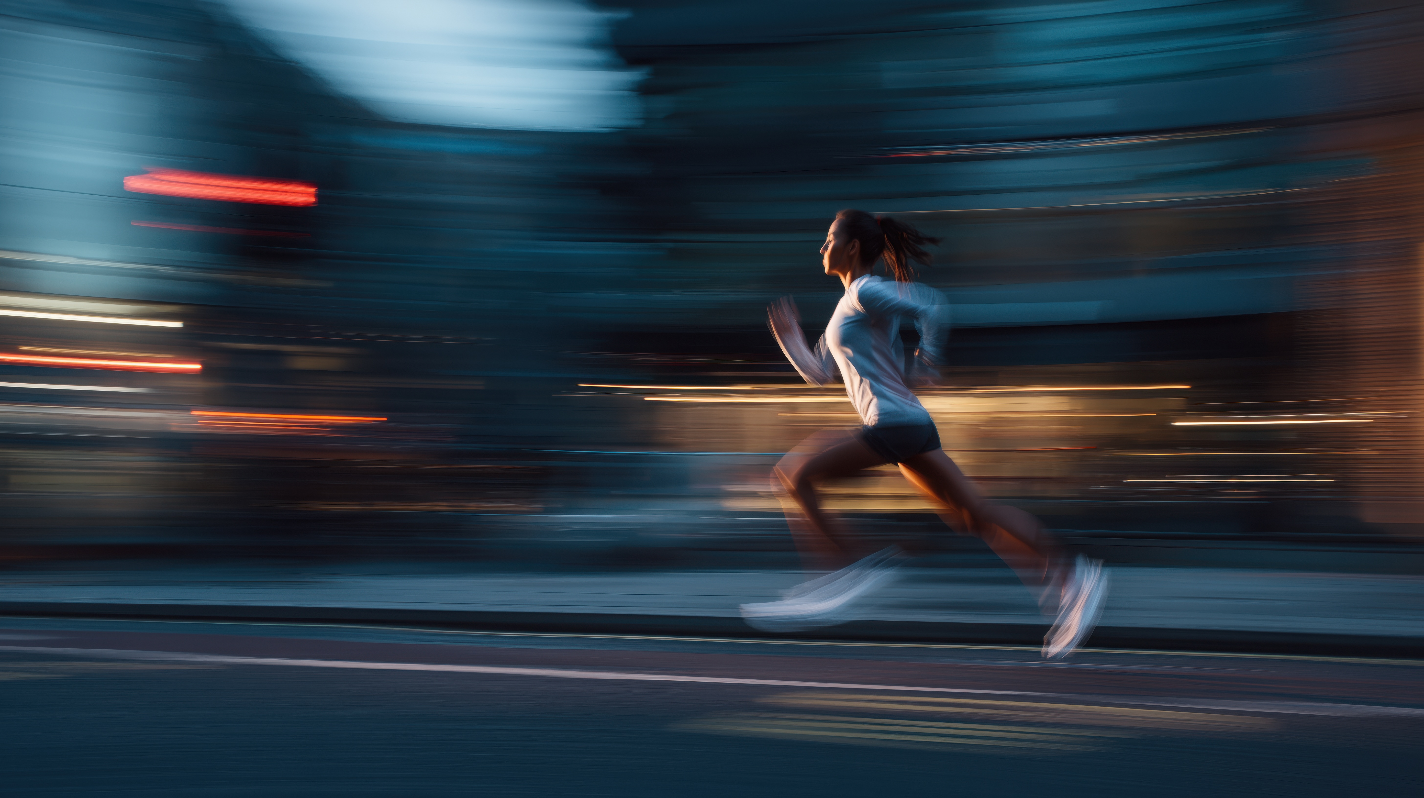 Atleta em movimento durante uma corrida